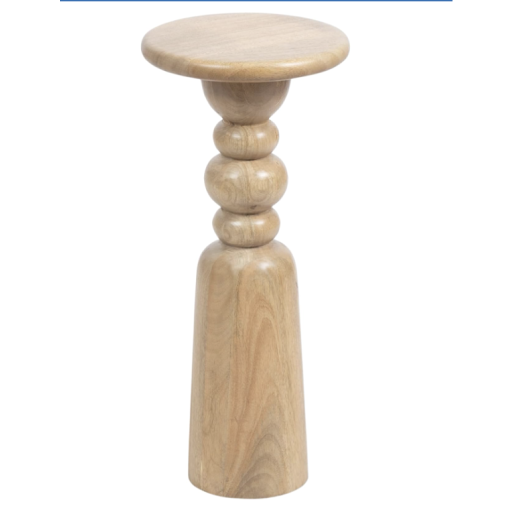 Kate and Laurel Tirollo Modern Round Drink Table, Natural Wood, Living Room Accent Pedestal Table